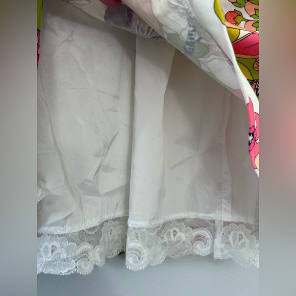 Trina Turk Aptos Stretch Cotton Sateen Sheath Shift Dress M 10 Floral Orchid - Picture 5 of 12